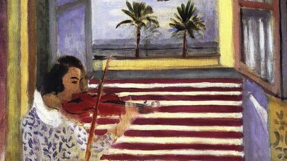'Mujer joven tocando el violín frente a una ventana abierta', de 1923.