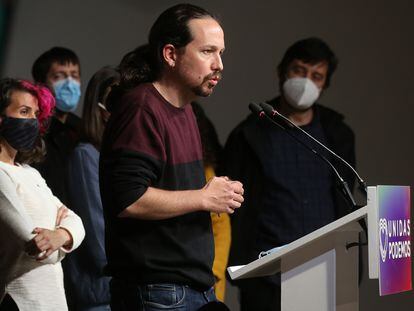 Pablo Iglesias durante una rueda de prensa