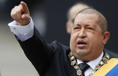 El presidente de Venezuela, Hugo Chávez, durante los actos de conmemoración de la muerte del Libertador Simón Bolívar el sábado pasado.