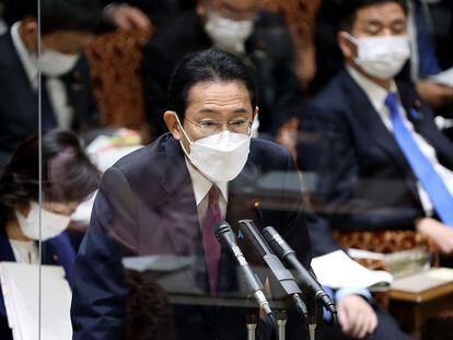 El primer ministro japonés, Fumio Kishida, el pasado lunes en el Parlamento.