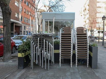 Terrazas clausuras en el centro de Madrid.