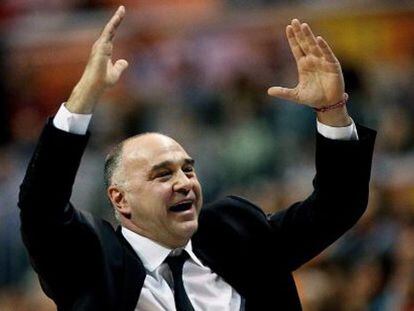 Laso, durante la final contra el Barça.