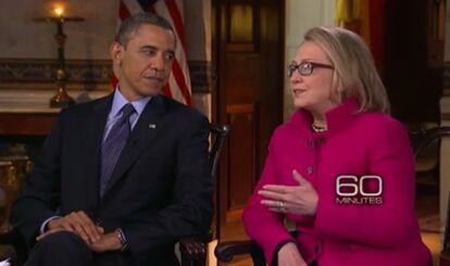 Barack Obama y Hillary Clinton durante la entrevista en '60 Minutes'.