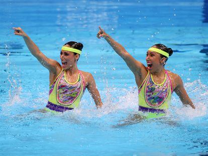 Nuria Diosdado y Joana Jiménez durante una de sus participaciones en los Juegos Olímpicos de Tokio.