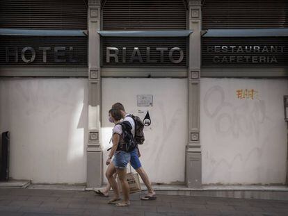 L'Hotel Rialto tancat al centre de Barcelona