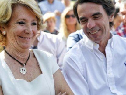 Aguirre y Aznar, en un acto de campaña.