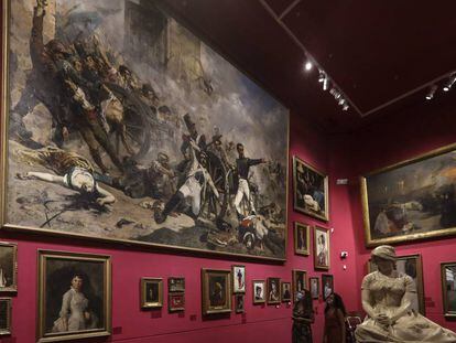 L’obra de Sorolla, per la seva mida, no la va robar, però sí el retrat d’Antonio Caba (esquerra).