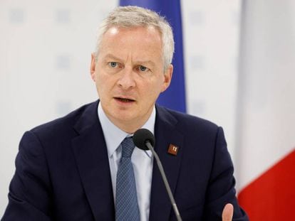 El ministro de Finanzas francés, Bruno Le Maire, tras el Ecofin del sábado.