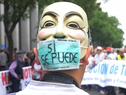 Manifestaci&oacute;n a favor de la sanidad p&uacute;blica.