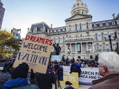 Ciudadanos de Baltimore protestando a favor de 'dreamers'