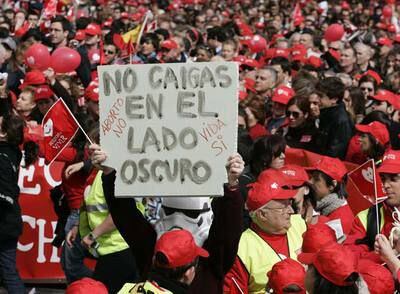 Manifestación contra el aborto el pasado marzo en Madrid.