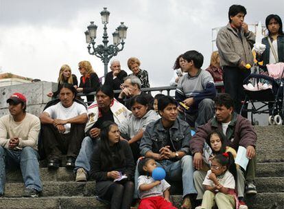 Un grupo de inmigrantes latinoamericanos en Bilbao