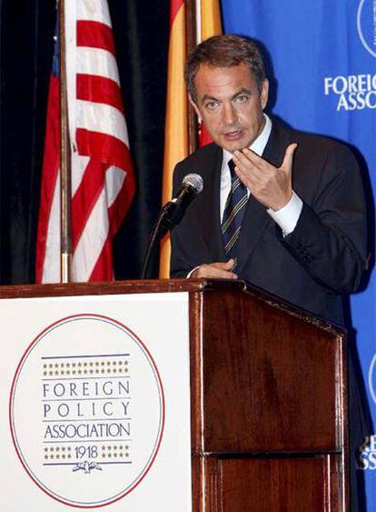 Zapatero, en el Foreign Policy Association, en Nueva York.