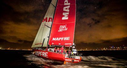 Llegada del Mapfre a Melbourne el 24 de diciembre.