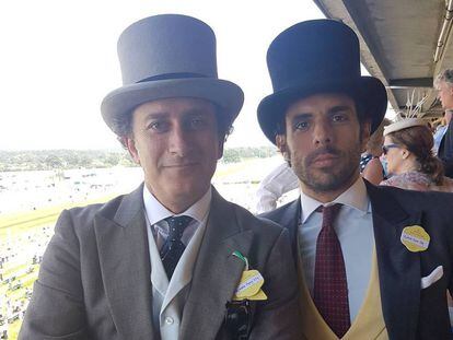 Alejandro Agag y, a la derecha, Alonso Aznar en una foto de su estancia en Ascot compartida por el segundo en Instagram.