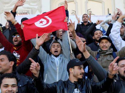 Manifestación en Túnez.