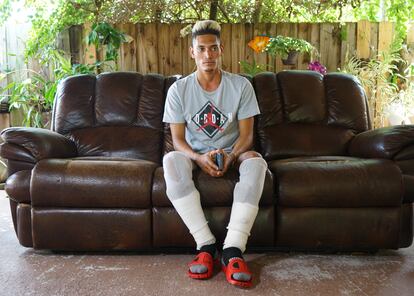 Julio César Capote, migrante cubano en
Fowey Rocks, al sureste de Miami.