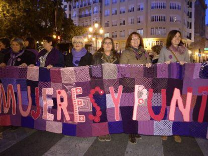 Manifestaci&oacute;n de mujeres en Valencia, en 2016.