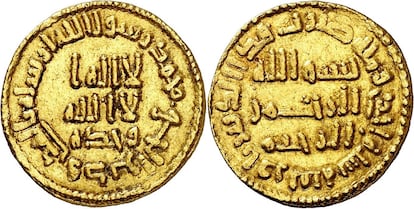 Ifrikiya dinar from the year 101 of the Hegira that goes up for auction in Barcelona.