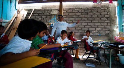 Una escuela en el Estado de Guerrero (M&eacute;xico).