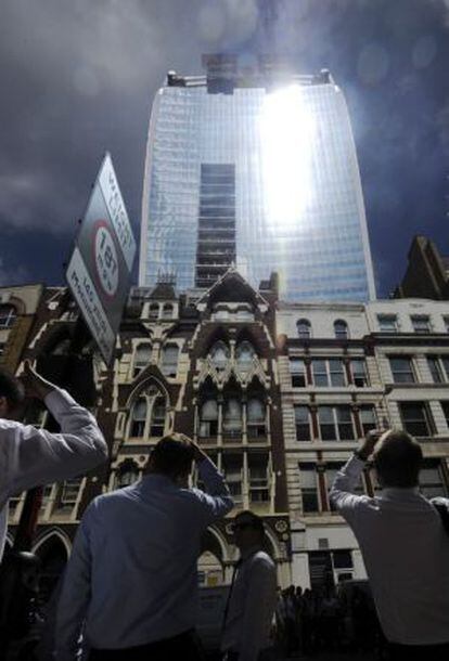 El edificio 'Walkie Talkie', que se está construyendo en la City de Londres.