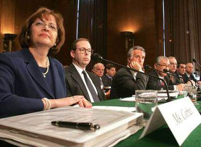 Kathleen Corbet, en una comparecencia en Washington en febrero de 2005.