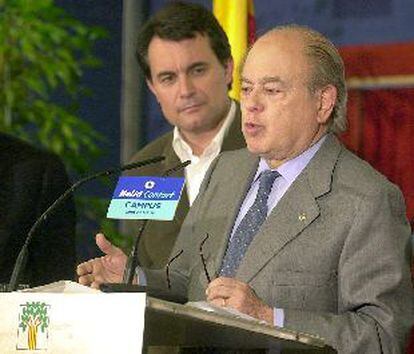 Jordi pujol y Artur Mas, tras el consejo nacional de ayer.