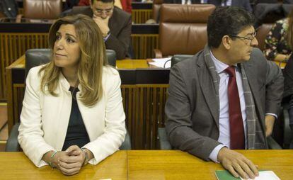 Susana Díaz junto al vicepresidente de la Junta, Diego Valderas.