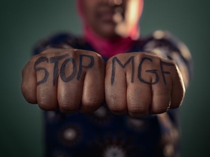 Imagen de la exposición 'Mi lucha nuestra lucha', del grupo de mujeres activistas contra la mutilación genital femenina de Médicos del Mundo Madrid.
