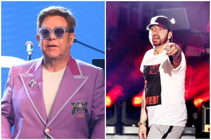 ELTON JOHN Y EMINEM. Los dos músicos iniciaron su amistad después de interpretar a dúo Stan, una de las canciones del rapero, en los Grammy de 2001. En aquella época, Eminem había recibido críticas por sus letras homófobas, así que aparecer en el escenario con Elton John fue un buen lavado de imagen. Desde entonces son íntimos. Elton John ha ayudado al rapero en momentos difíciles: "Cuando quise rehabilitarme, lo primero que hice fue llamar a Elton", confesó Eminem en una entrevista en 2009. El rapero considera que fue Elton John quien le sacó de las drogas. En varias entrevistas se han dicho públicamente "te quiero".