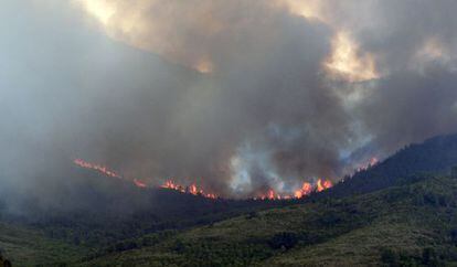Incendio forestal en el sierra de Tivisa de hace quince día y que quemó 800 hectáreas.