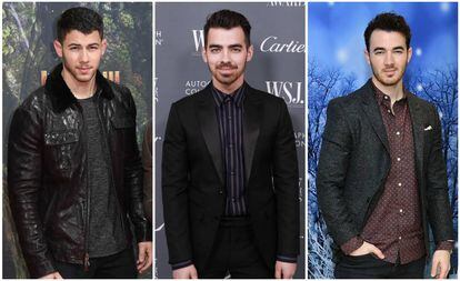 De izquierda a derecha: los hermanos Nick, Joe y Kevin Jonas.