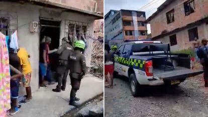 La policía interviene en el sitio del linchamiento de Rodríguez Paz, el 21 de enero en Buenaventura (Colombia).