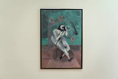 Painting 'El rockanrolero' (1989), by Rufino Tamayo.