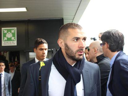 El delantero franc&eacute;s Karim Benzema este martes en Roma.