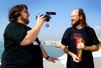 Guillermo del Toro y Santiago Segura en el Festival de Sitges en 2002.