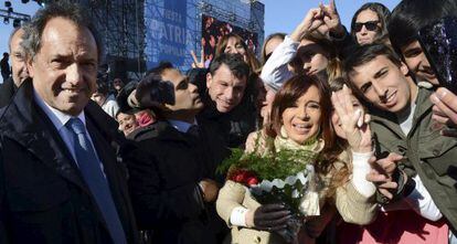 Cristina Fernández de Kichner, amb Daniel Scioli.