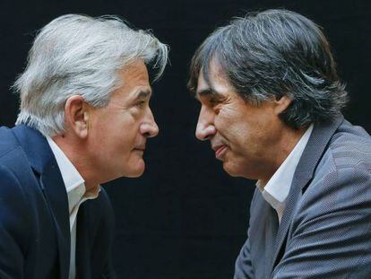 Antony Beevor y Agustín Díaz Yanes, retratados durante el Hay Festival de Segovia