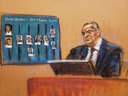 'El grande' testifica contra García Luna durante el juicio en Nueva York, el 23 de enero de 2023.  