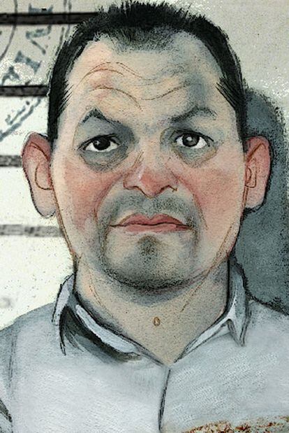 Dibujo que representa a Juan José Ramos, elaborado a partir de varias fotografías.