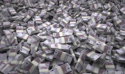 Fajos de billetes de 500 euros.