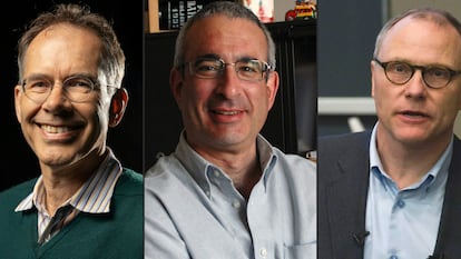 Guido W. Imbens, Joshua Angrist y David Card.
