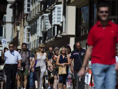 Turistas en el centro de Málaga.