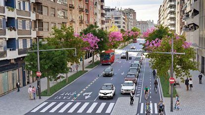 Figuración virtual de la Avenida del Puerto de Valencia.