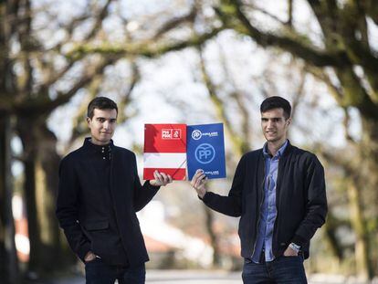 Nabor Gonz&aacute;lez Fari&ntilde;as, dirigente de las Xuventudes Socialistas de Galicia, y su hermano Adri&aacute;n, l&iacute;der de Nuevas Generaciones de Ourense.