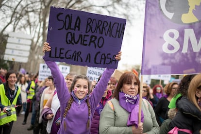 Manifestación feminista 8 de marzo de 2020 en Madrid.