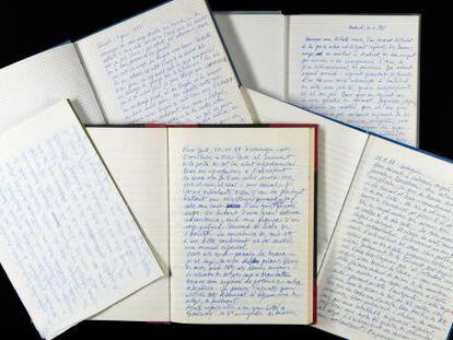 Libretas personales de R&agrave;fols-Casamada incluidas en el fondo que ha ingresado en la Biblioteca de Catalu&ntilde;a.