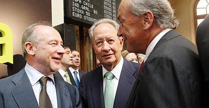 Rodrigo Rato, presidente de Bankia, Juan miguel Villar Mir, presidente de OHL, y Juan Rodríguez Inciarte, consejero del Banco Santander