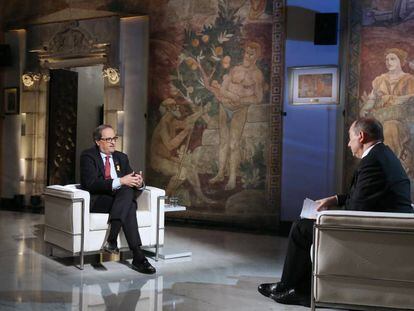 El presidente de la Generalitat, Quim Torra, durante la entrevista.