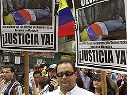 Manifestación en Caracas contra el Gobierno de Chávez.